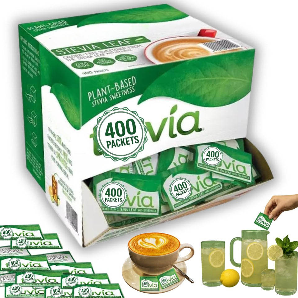 ELI&VAL Truvias natural stevia packets in bulk box for daily sweetness