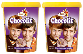 Elite Chocolit chocolate mix being poured for a rich, dairy-free cup.