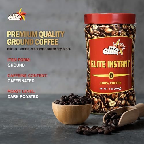 Elite Instant Coffee cup steaming—fast, comforting hot beverage in a cozy kitchen.