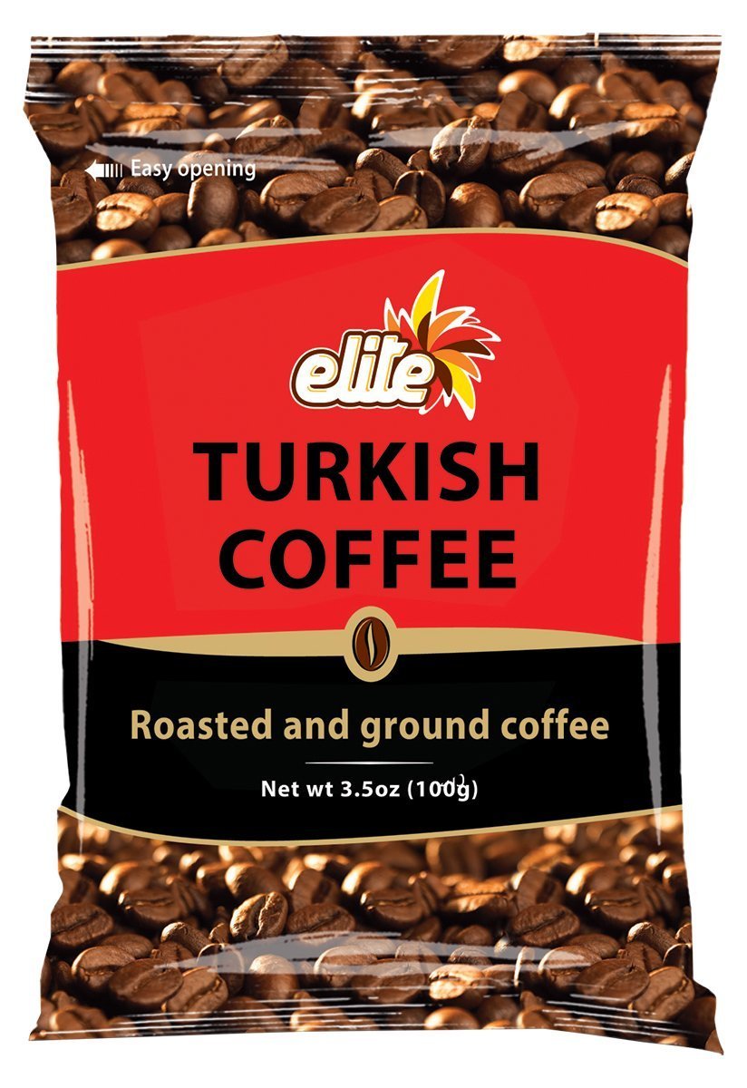 Elite Turkish Coffee bag 6-pack, rich aroma ideal for traditional cezve brewing and bold cups