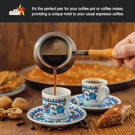 ELITE Turkish coffee ground pack8 brew-setup ready for rich, syrupy Turkish coffee moments