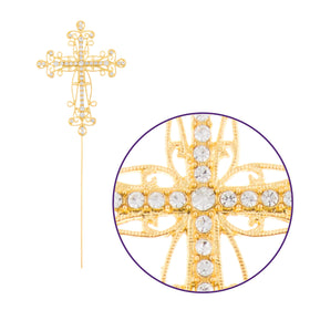 Ella Celebration cross topper atop a cake for baptism or christening ceremony.