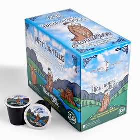 Ellis Coffee Highlander Grogg pod close-up highlighting indulgent flavor notes