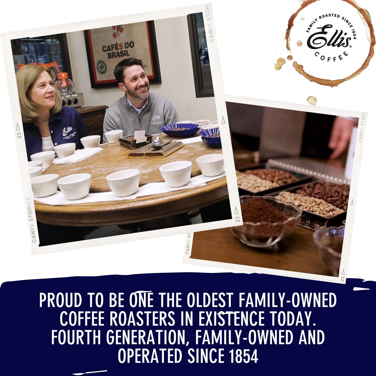 Ellis Coffee Philadelphia Roast label emphasizes Philadelphia-roasted heritage.