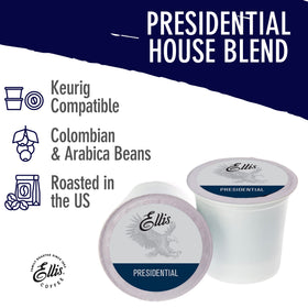 Ellis Coffee Presidential pods cup, ready to brew a comforting morning cup.