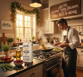 Ellora Farms Aleta bottle with bread, perfect for dipping and savoring.