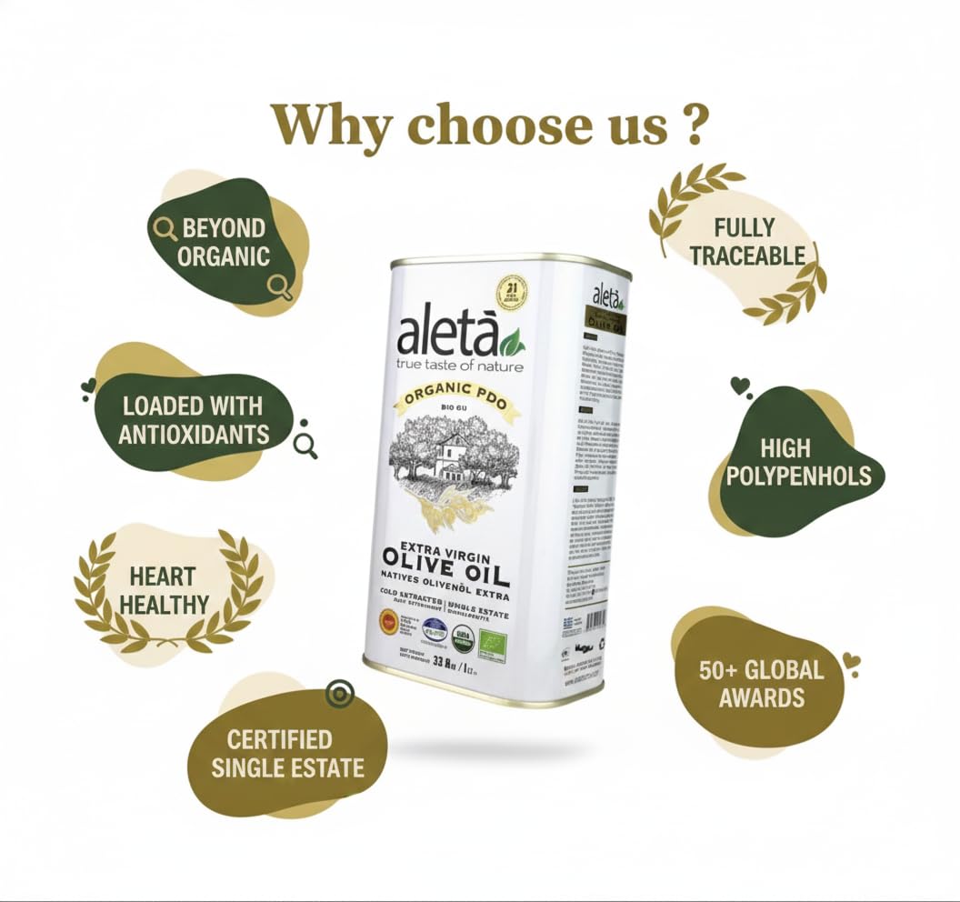 Ellora Farms Aleta label Messara emphasizes origin for authentic Crete meals.