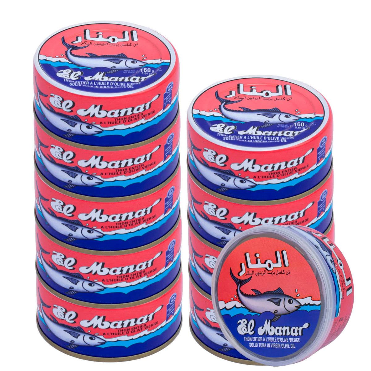 El Manar solid tuna in virgin olive oil can—premium taste and aroma.