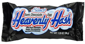 Close-up of Elmer's Heavenly Hash Eggs, rich chocolate and creamy center for treats.