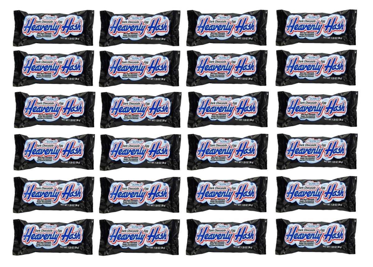 Elmer Dark Chocolate Heavenly Hash Eggs 24-pack box, perfect for sharing.