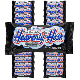 Elmer's Dark Chocolate Heavenly Hash Eggs packaging, gift-ready 24-pack for celebrations.