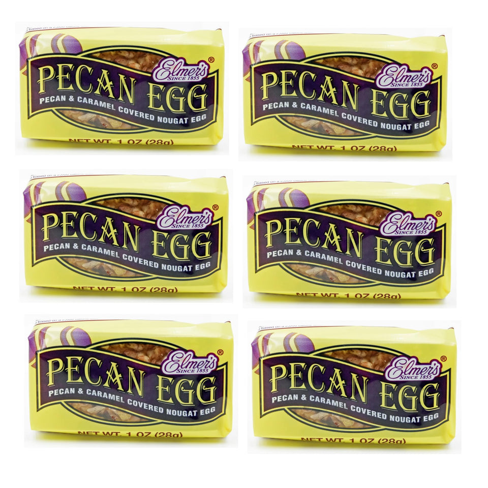 Elmer Pecan Eggs with nougat center and caramel, ideal for Easter gifting.