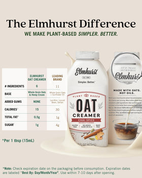 Elmhurst 1925 chai spice oat creamer frothing for latte texture