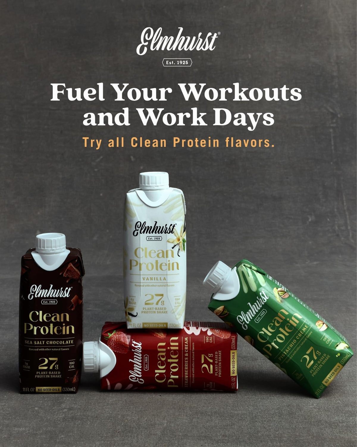 Elmhurst 1925 Pistachio Cream High Protein Shake vegan gluten-free formula for clean nutrition