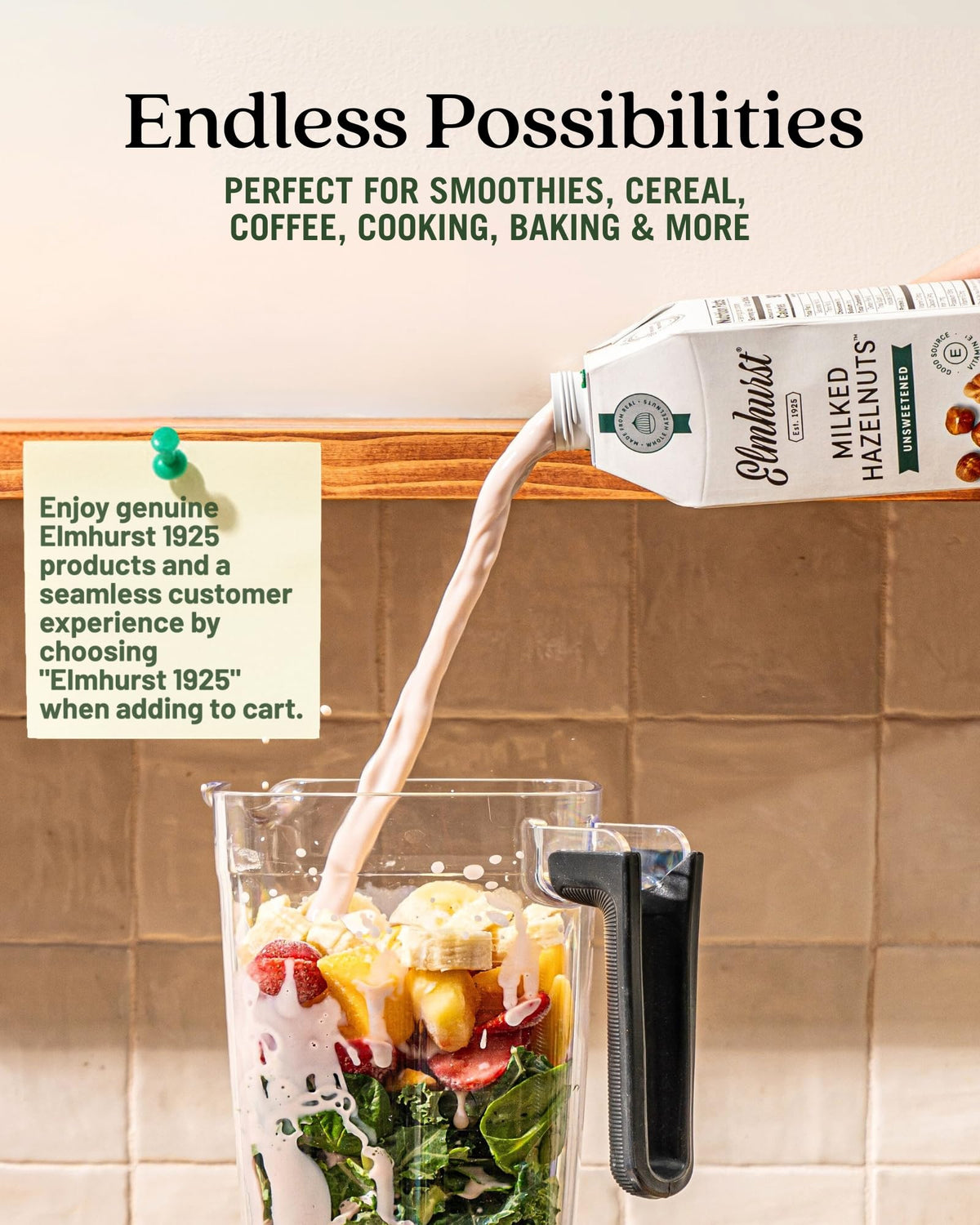 Barista style Elmhurst hazelnut milk unsweetened in foam preparation