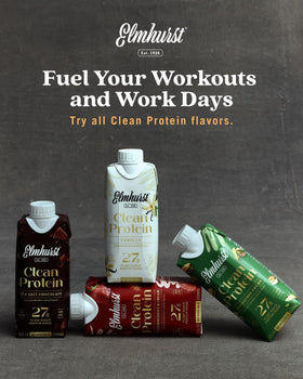 Elmhurst 12-pack sea salt chocolate shakes for everyday on-the-go boosts