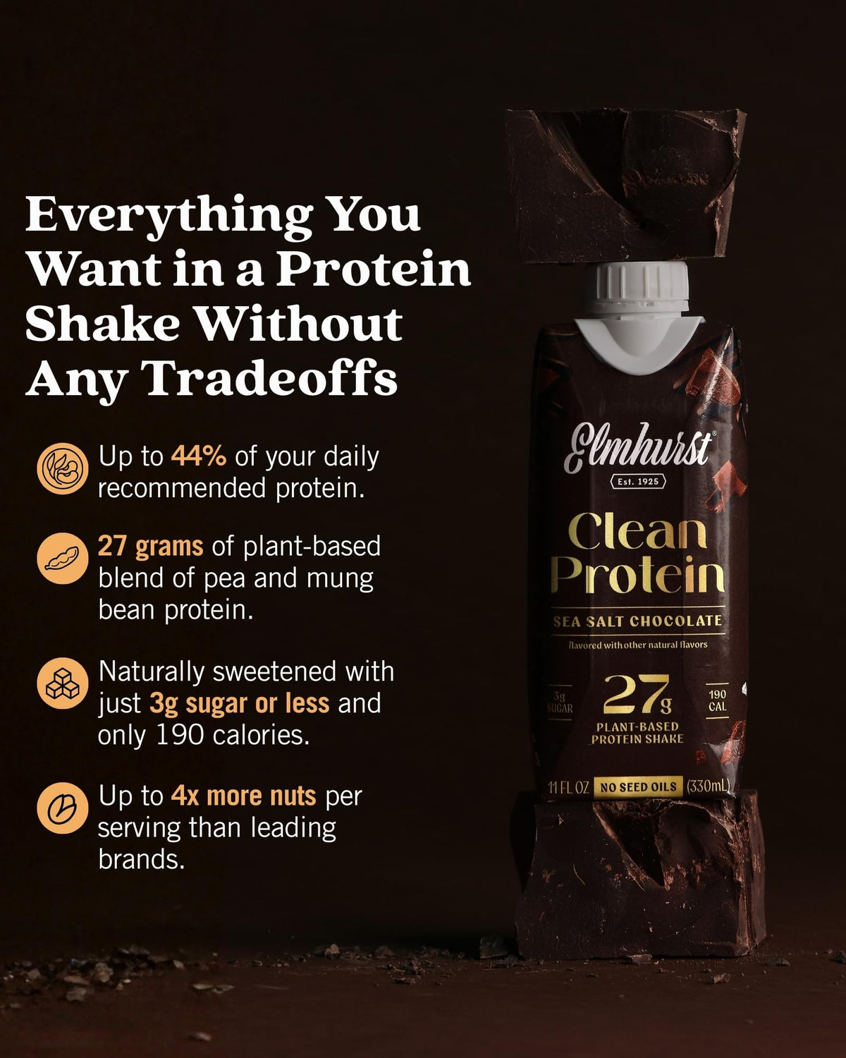 Rich sea salt chocolate shake has a satisfying, dairy-free appeal