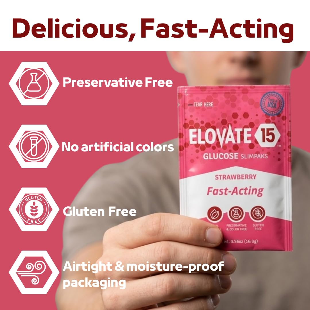 Elovate 15 Black Cherry SlimPak gluten-free glucose option.