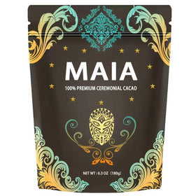 Elunara Maia cacao powder jar showcasing pure ceremonial cacao for mindful rituals.