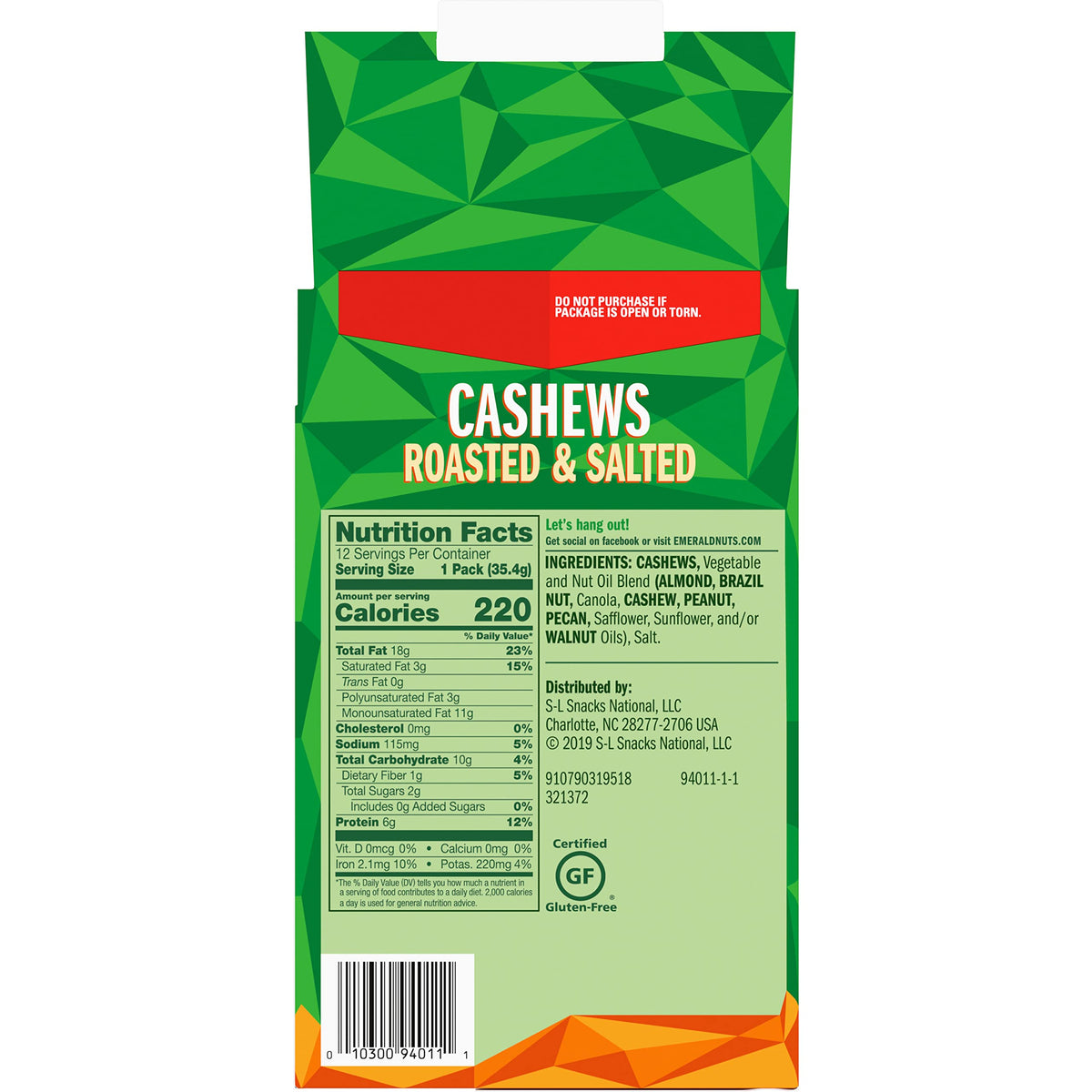 Non-GMO Emerald cashews offer a clean, simple snack option.