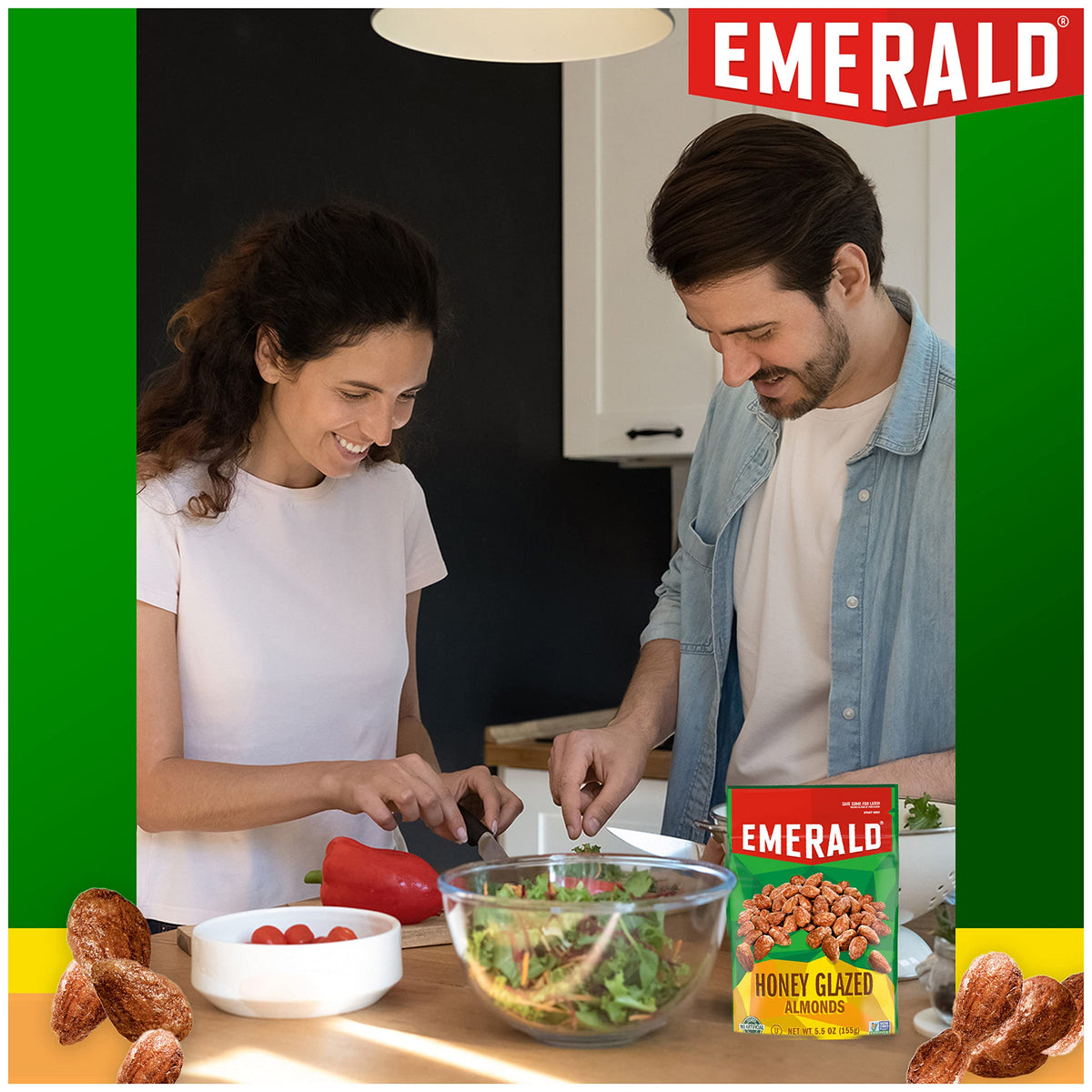 Emerald Honey Glazed Almonds kettle-glazed batch craft detail.