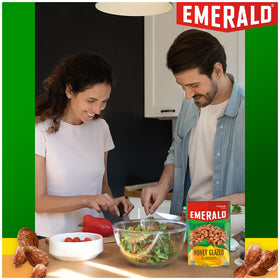 Emerald Honey Glazed Almonds kettle-glazed batch craft detail.