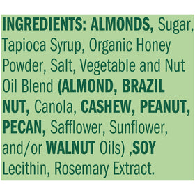 Emerald Honey Glazed Almonds packaging highlights resealability and freshness.