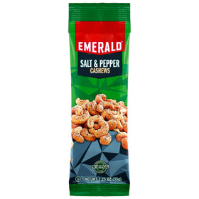 Emerald Nuts Salt & Pepper Cashews snack tubes ready for school, work, or travel