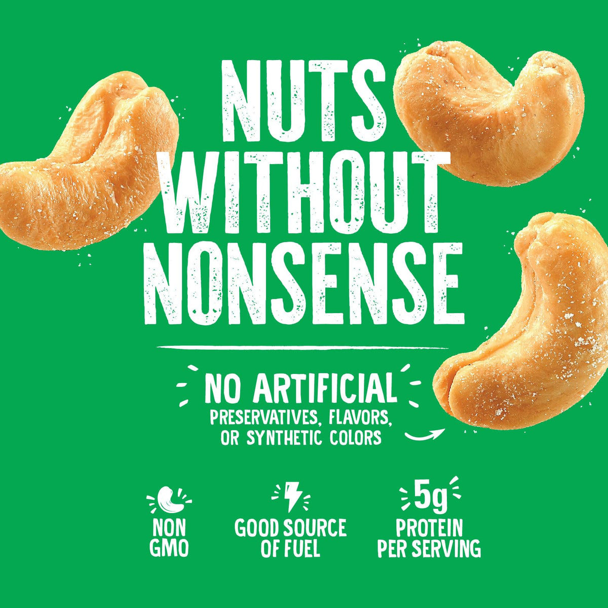 Emerald cashews in a handful shot for on-the-go energy