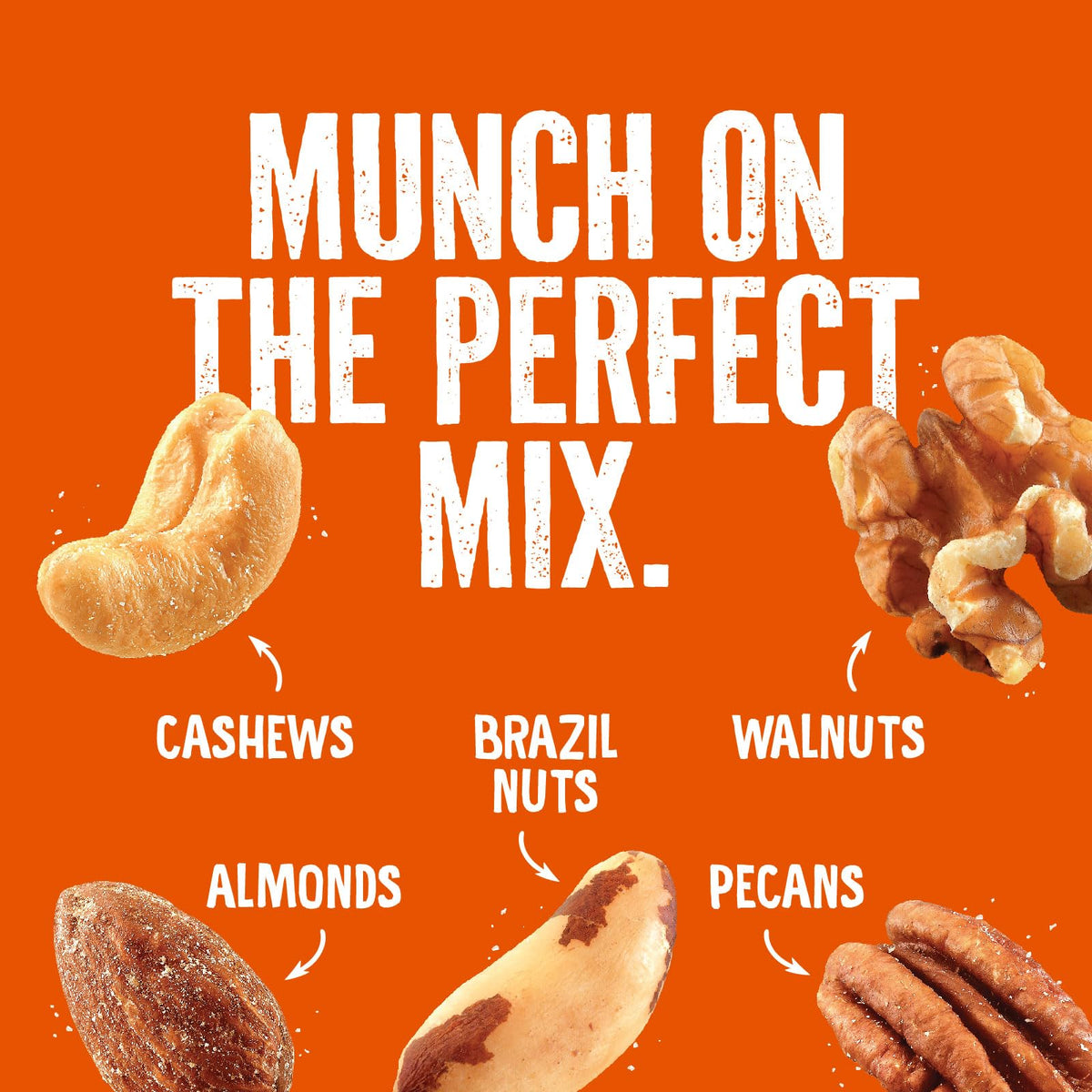 Emerald Salted Deluxe Mixed Nuts close-up of cashews, almonds, and walnuts