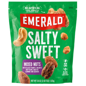 Emerald Salty Sweet Mixed Nuts glazed peanuts for on-the-go snacking.