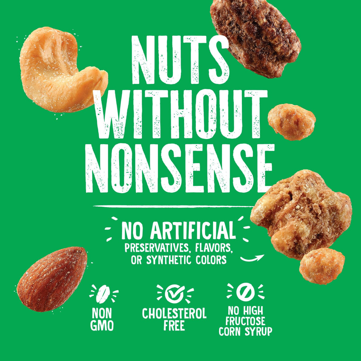 Emerald Salty Sweet Mixed Nuts glazed pecans delivering a rich sweet salty bite.