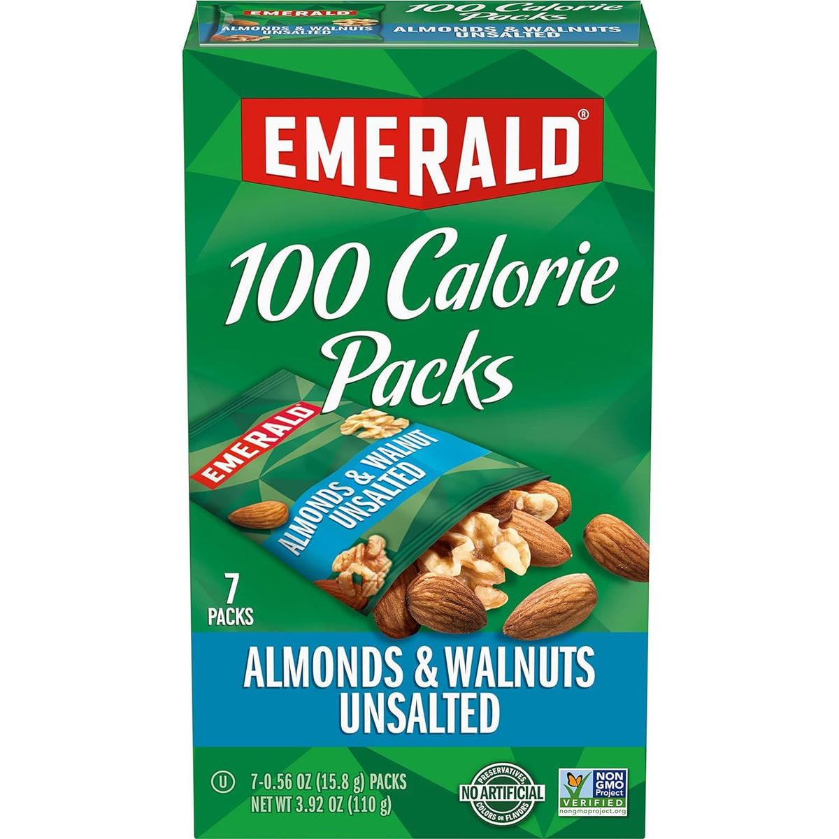 Emerald two-box set with seven 100-calorie packs each supports portion control.