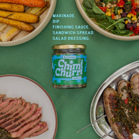 EMPACHO Chimichurri ingredients close-up highlighting parsley garlic oregano and olive oil