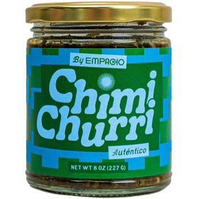 EMPACHO Chimichurri sauce bottle on shelf showing vibrant herb flavor for grilling