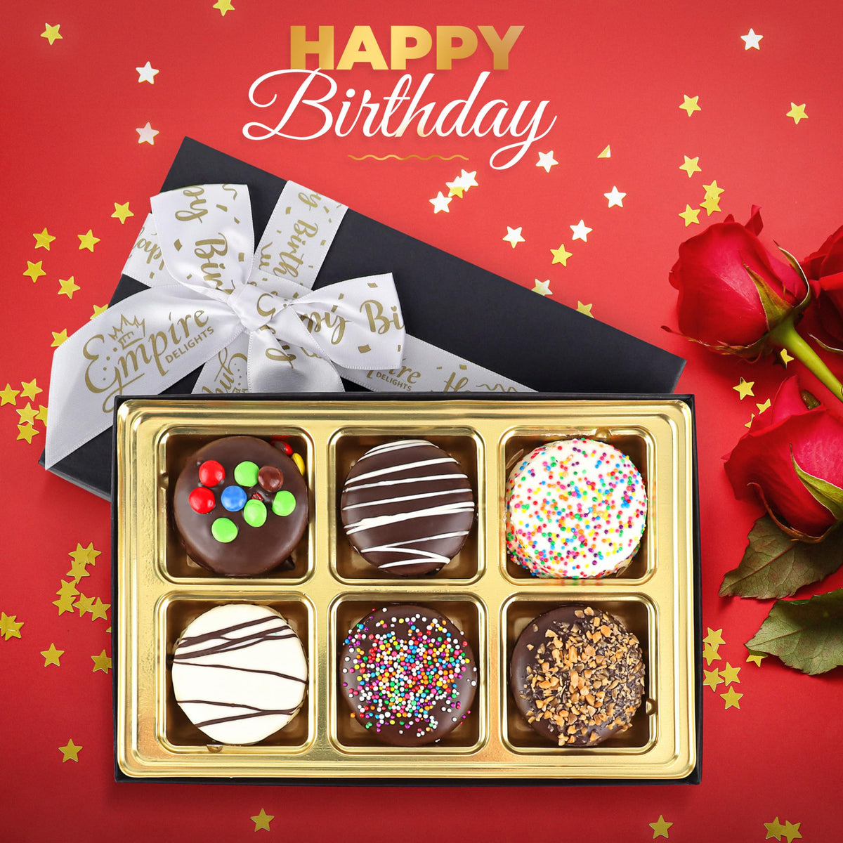 Empire Delights delivery box presentation emphasizes premium gifting experience