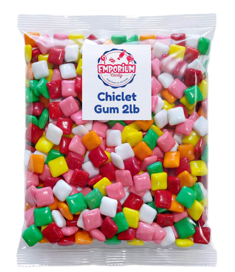 Emporium Candy assorted chiclet gum with colorful shells for vibrant party favors.