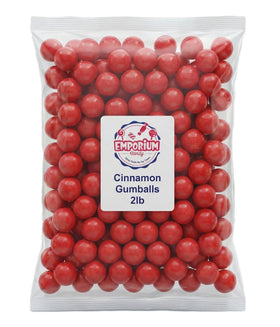 Emporium Candy Cinnamon Gumballs: bright red, bold flavor for snacking and sharing.