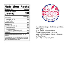 Emporium Cinnamon Gumballs: vibrant red candy for gift jars and office dispensers.