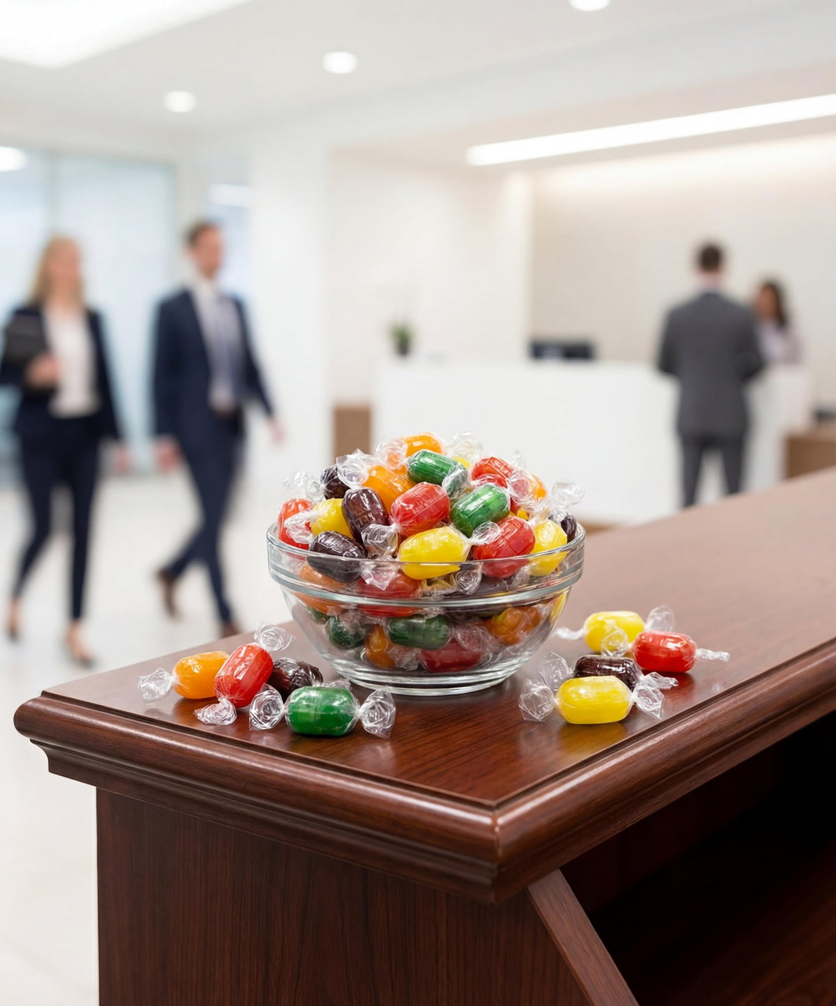 Emporium Candy fruit apple-wrapped barrel offers bright flavor for office treats.