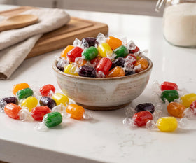 Emporium Candy fruit lemon-wrapped barrel brings zest to gatherings.