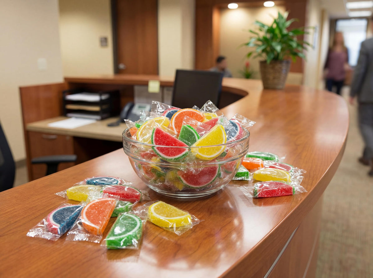 Emporium Candy Fruit Slices lime slice close-up, vibrant snack option