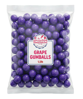 Emporium Candy grape gumballs in a 1.5 lb bag ready for sharing at events