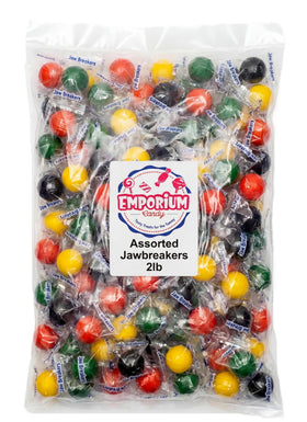 Emporium Candy Jawbreaker bulk 2 lb pack shot highlighting colorful layered candy for parties.