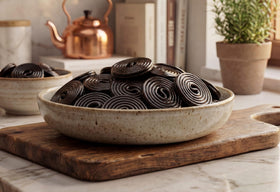 Emporium Candy Licorice Wheels gift-ready packaging adds charm to gifts.