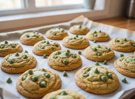 Emporium Candy Mint Baking Chips close-up texture ideal for mint chocolate chip cookies