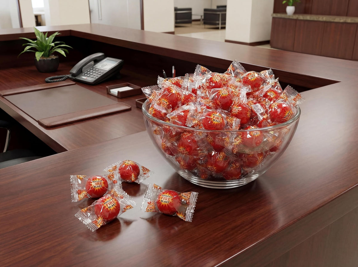 Emporium Candy Nuclear Fire Blast Balls as party favor option with cinnamon heat