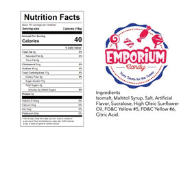 EMPORIUM CANDY on-the-go snack with no sugar added.
