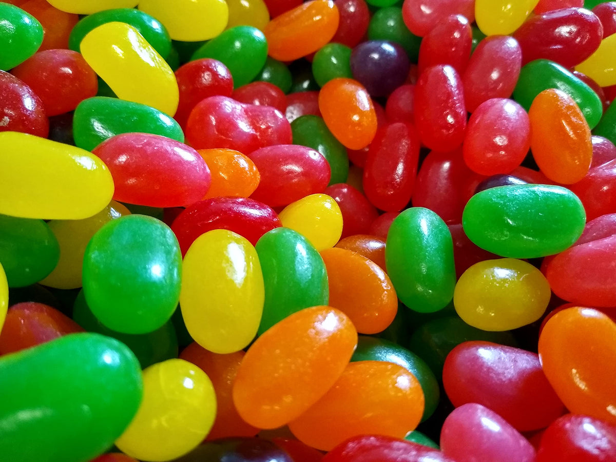Emporium Candy orange-flavor jelly beans with bright hues
