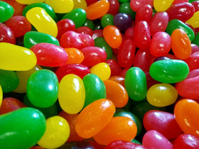 Emporium Candy orange-flavor jelly beans with bright hues